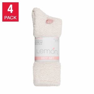 Lemon Ladies' Cozy Crew Sock, 4-pair